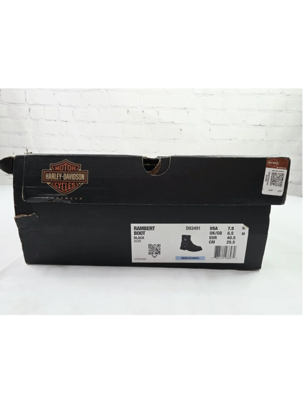 Harley-Davidson Rambert Leather Motorcycle Casual Harness Boot Zip Boots Sz 7.5